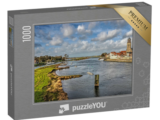 Puzzel 1000 stukjes „Uitzicht op de IJssel en de stad Deventer vanaf de Wilhelminabrug“