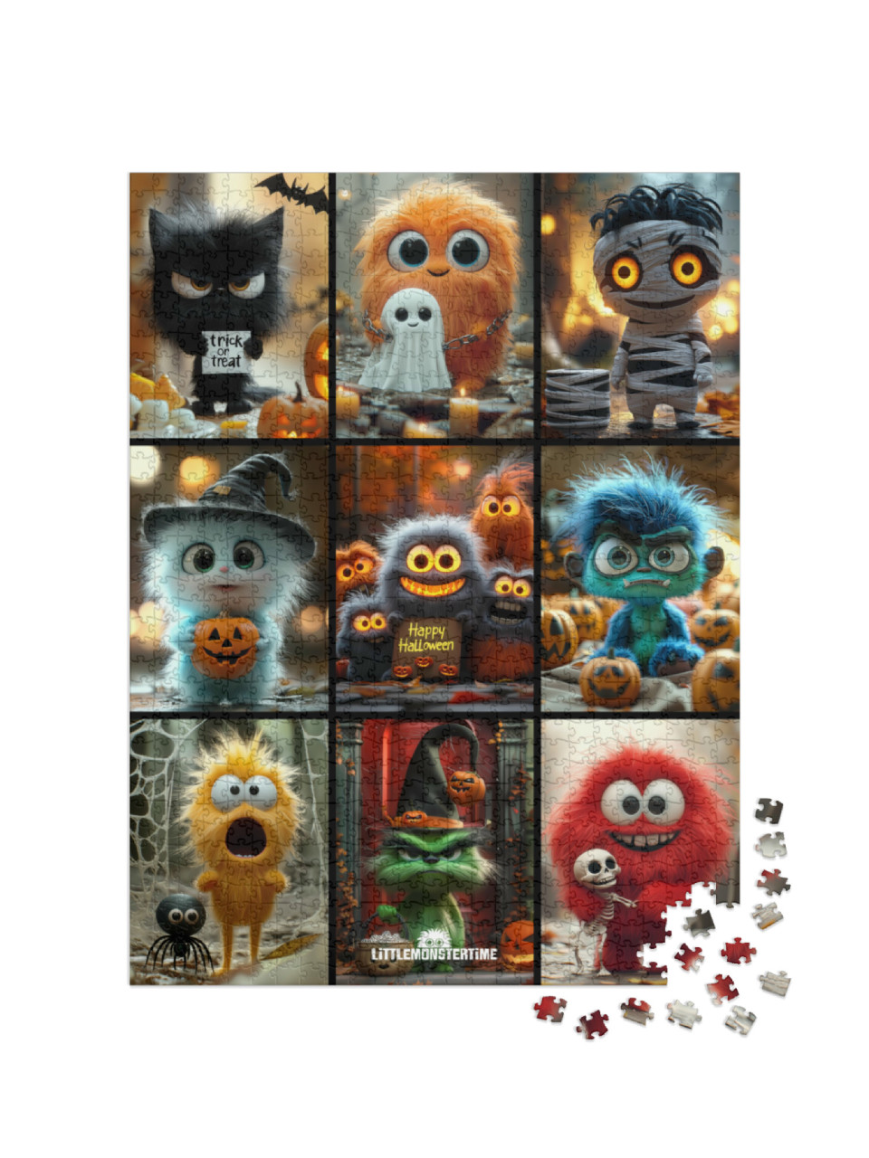Puzzel 1000 stukjes „LITTLEMONSTERTIME: Halloween Collage“