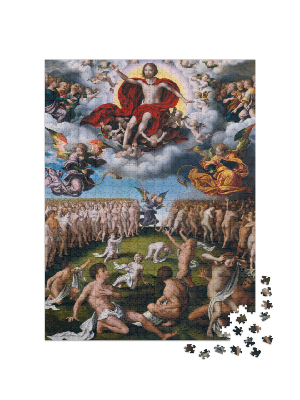 Puzzel 1000 stukjes „Joos van Cleve - Het laatste oordeel“