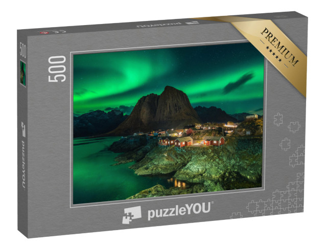 Puzzel 500 stukjes „Prachtig noorderlicht in Noorwegen“