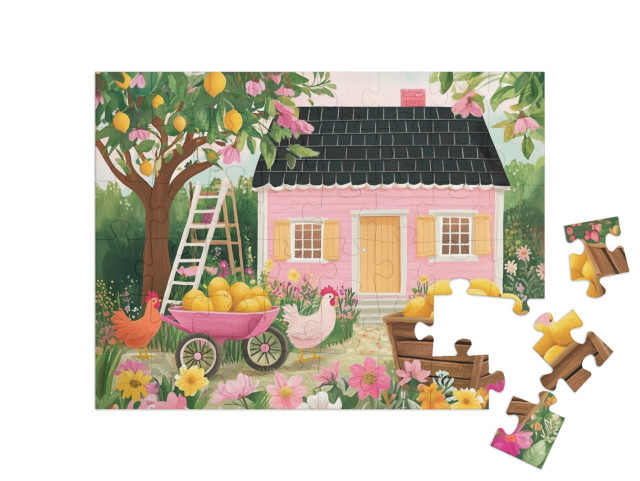 Puzzel 48 stukjes „Citroenregen en landhuisgeluk“