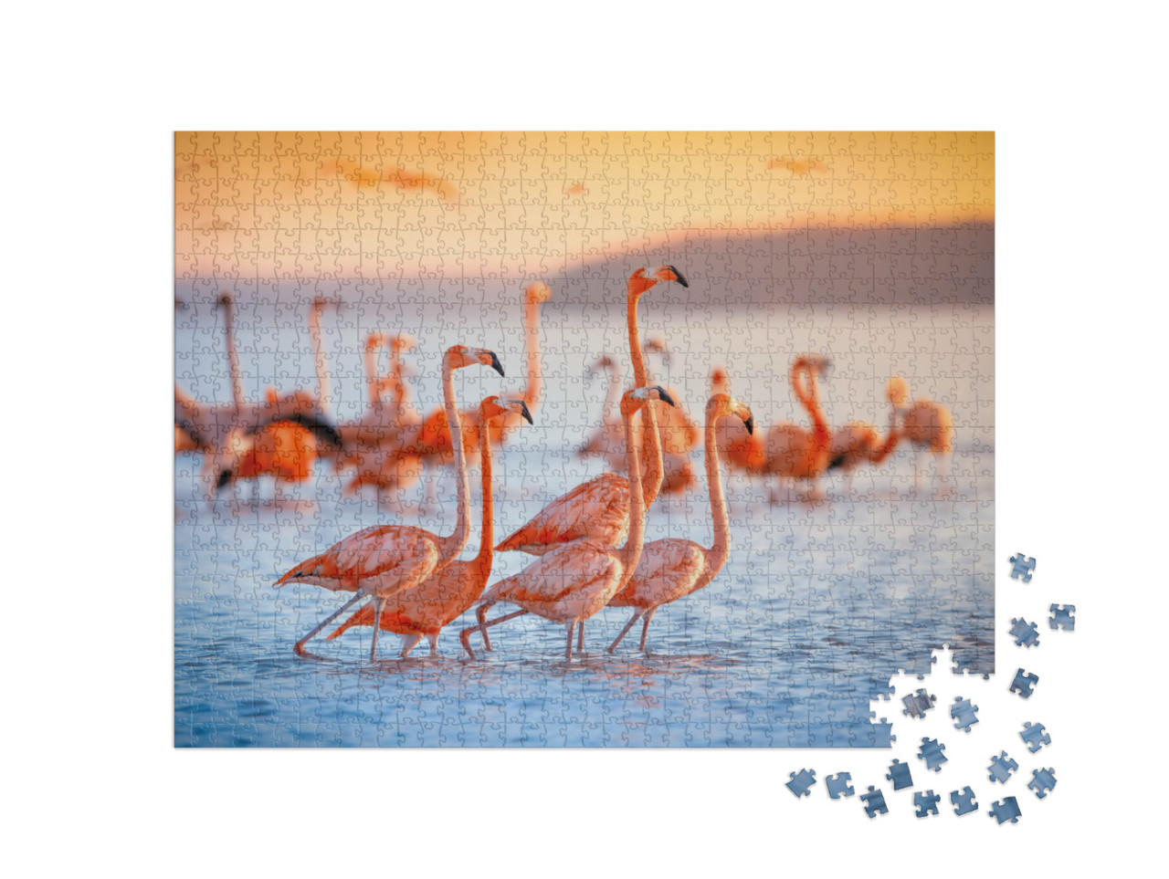 Puzzel 1000 stukjes „Roze flamingo's“