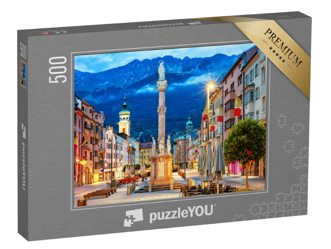 Puzzel 500 stukjes „Innsbruck: oude stad in de bergen van Tirol“