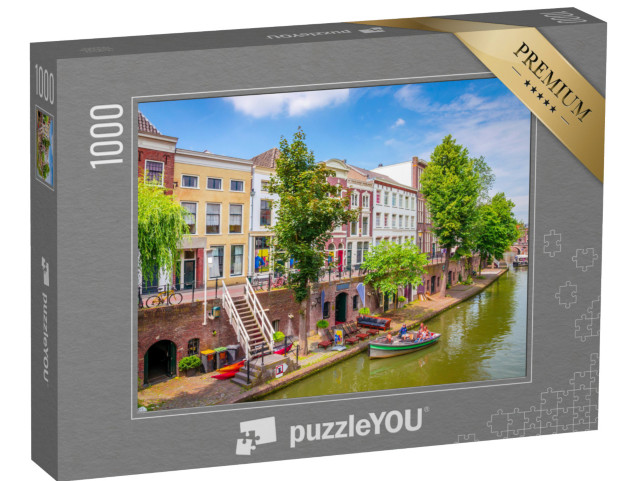 Puzzel 1000 stukjes „Traditionele huizen aan de Oudegracht in het centrum van Utrecht“