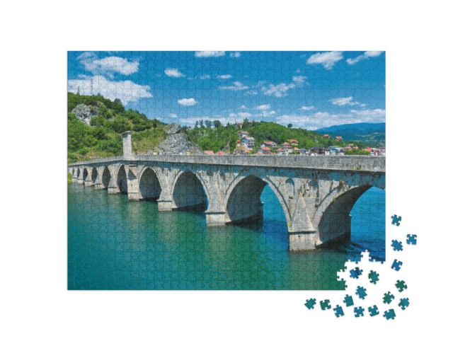 Puzzel 1000 stukjes „Mehmed Pasa Sokolovic Brug, Drina, Visegrad“