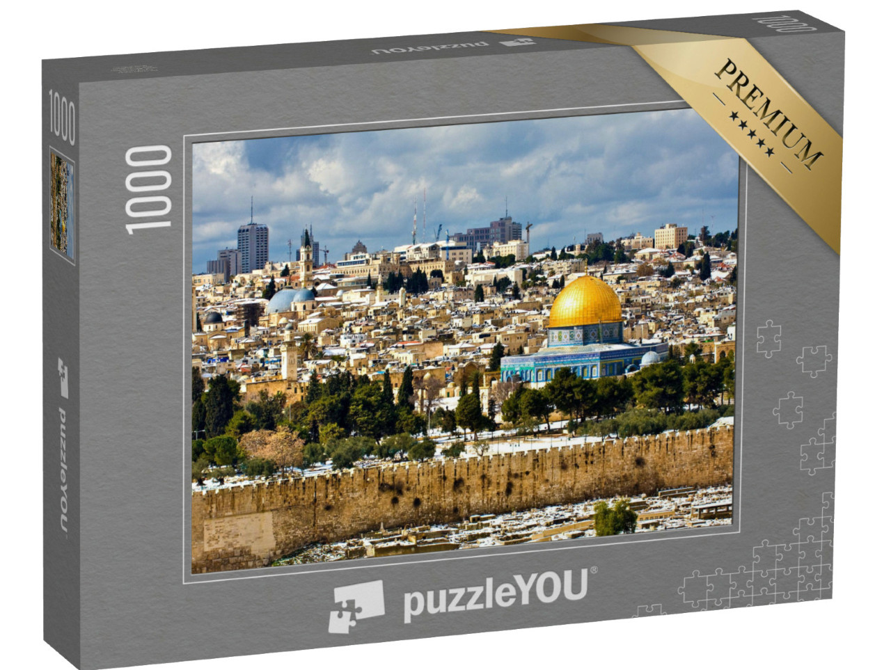Puzzel 1000 stukjes „Jeruzalem in de sneeuw“