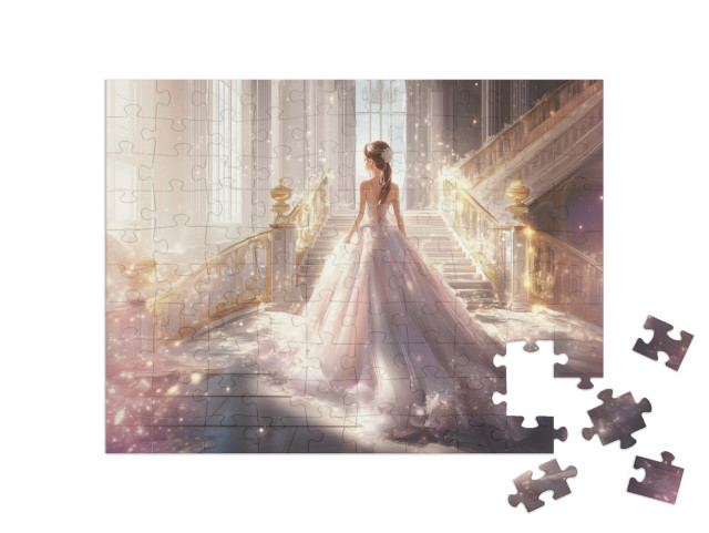 Puzzel 100 stukjes „De prinses en het fonkelende kasteel“