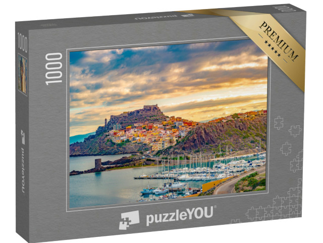 Puzzel 1000 stukjes „steegje van Castelsardo, Sardinië, Italië“