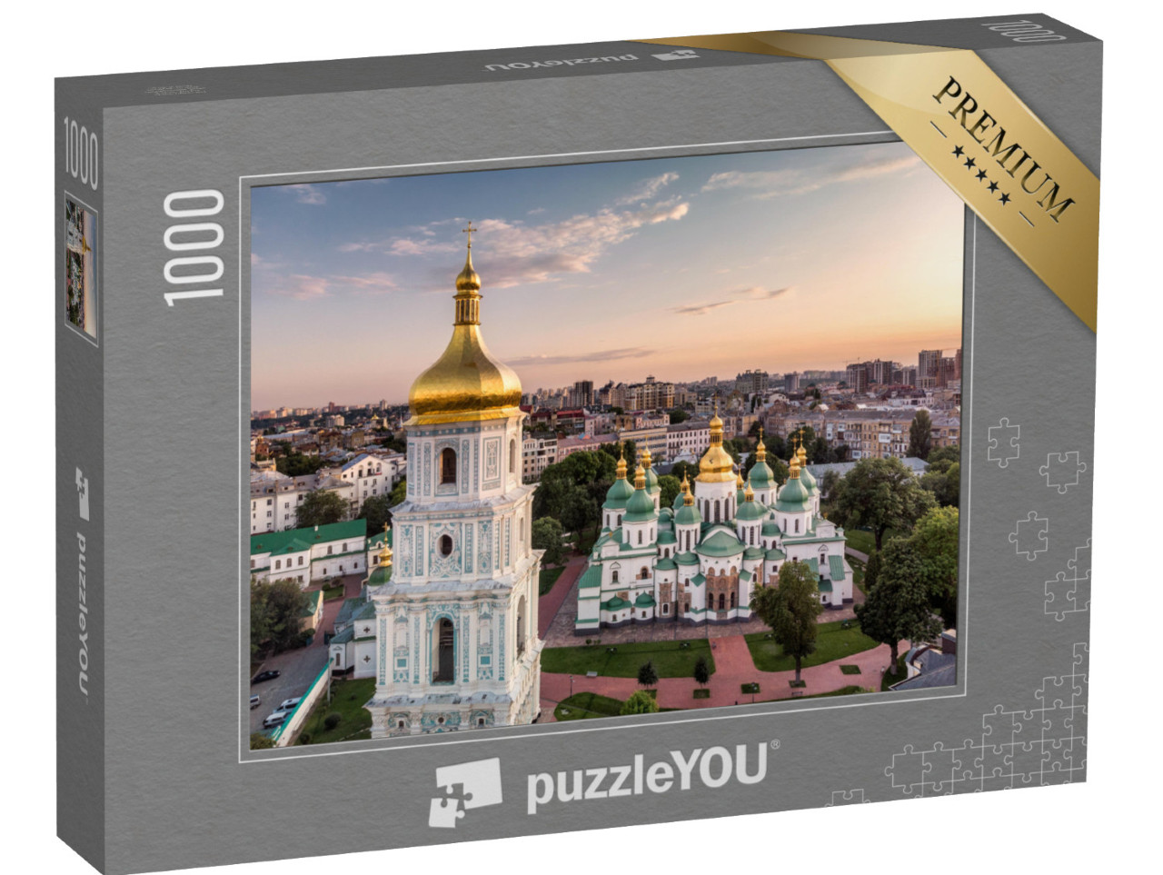 Puzzel 1000 stukjes „Klokkentoren en Sint-Sofiakathedraal, Kiev, Oekraïne“