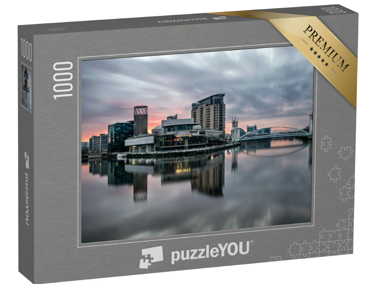 Puzzel 1000 stukjes „Rustige ochtend boven Salford Quays, Manchester“