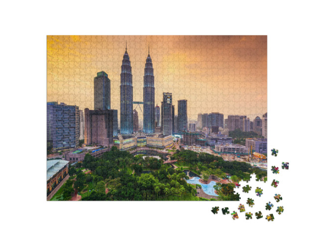 Puzzel 1000 stukjes „Imposante skyline van Kuala Lumpur, Maleisië“
