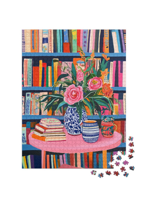 Puzzel 1000 stukjes „Bloemenboeken & jij“