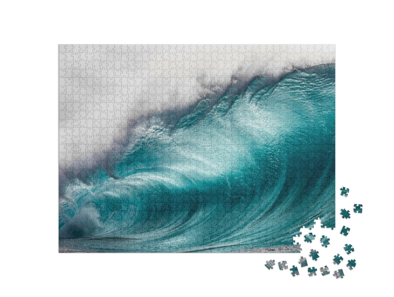 Puzzel 1000 stukjes „Gigantische golf in de zee, kracht van water“