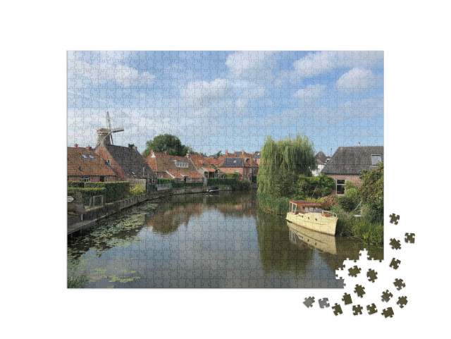 Puzzel 1000 stukjes „Kanaal in Winsum, Groningen“