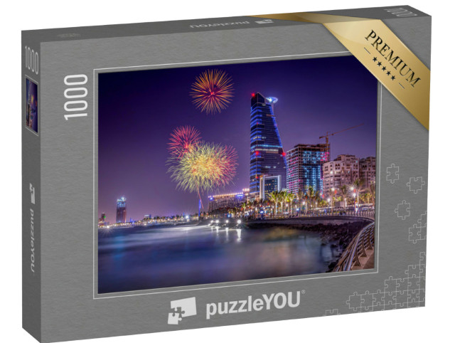 Puzzel 1000 stukjes „Jeddah stadsgezicht viering, Saoedi-Arabië“