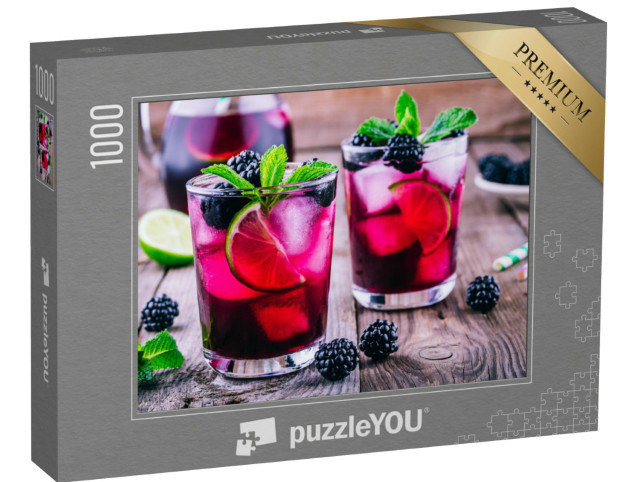 Puzzel 1000 stukjes „Bramenlimonade met limoen, munt en ijs“