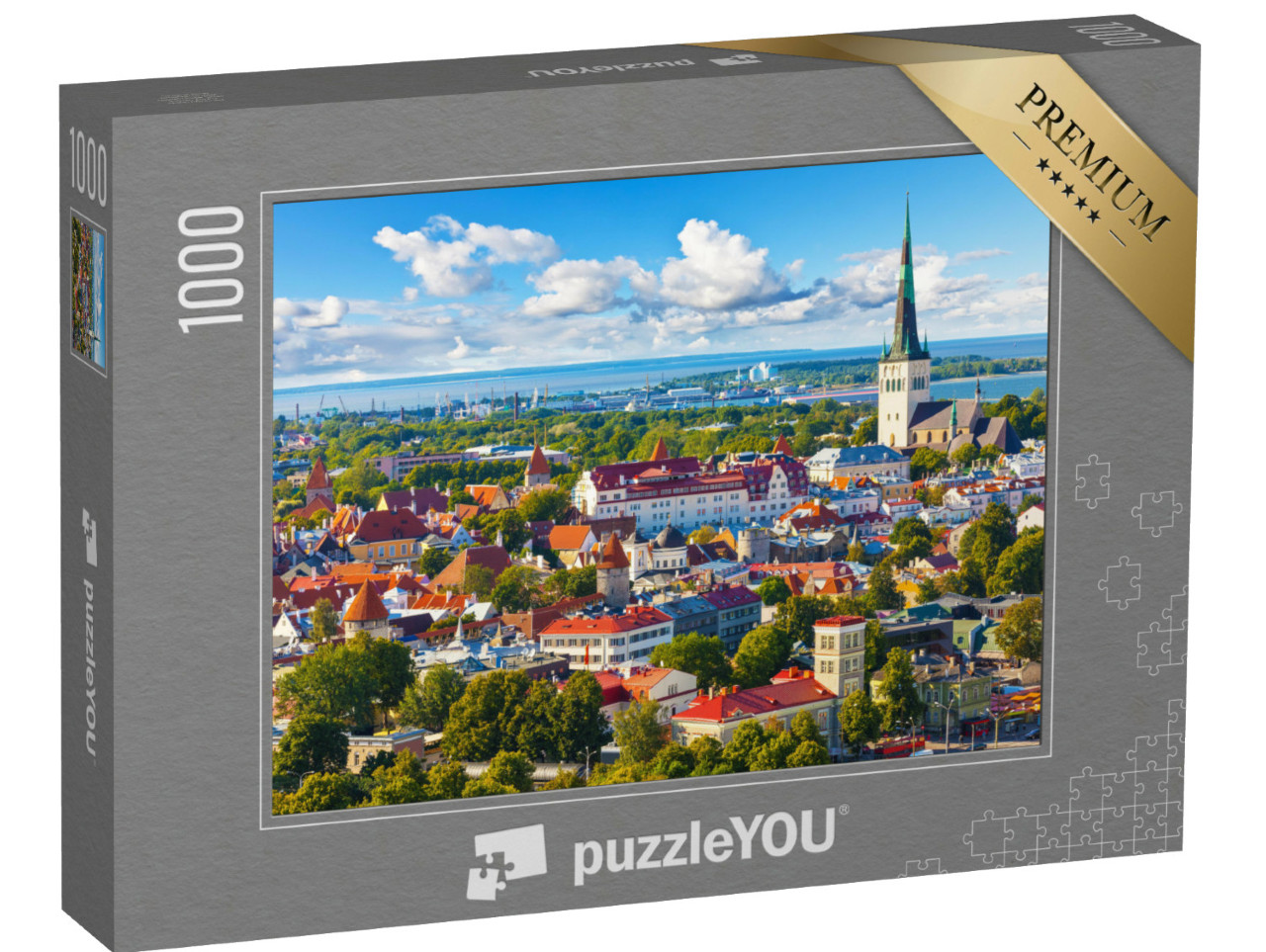 Puzzel 1000 stukjes „Panorama van de oude binnenstad van Tallinn, Estland“
