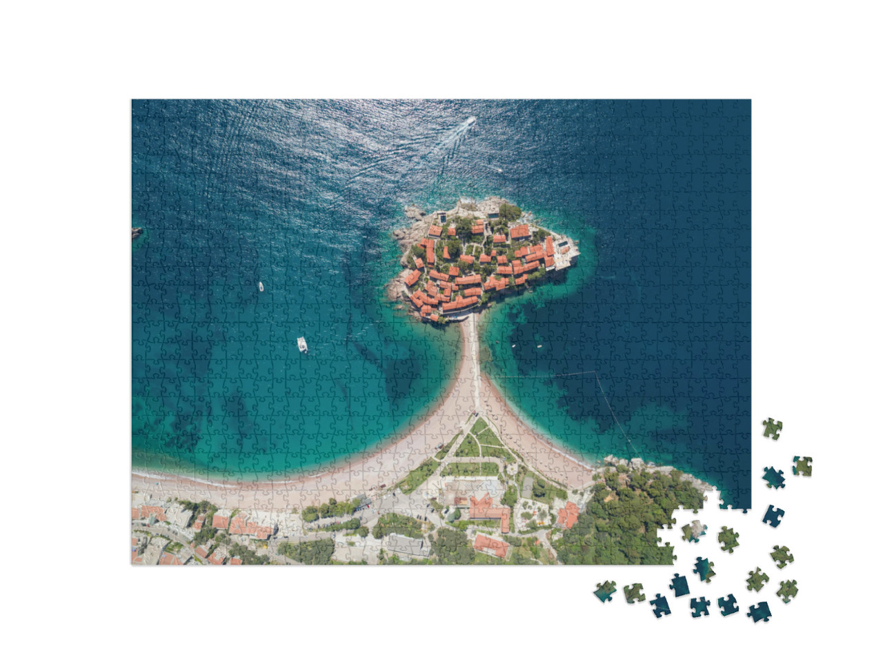 Puzzel 1000 stukjes „Eiland Sveti Stefan in Budva, Montenegro“