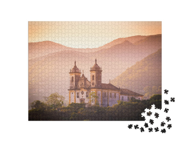 Puzzel 1000 stukjes „Kerk van Ouro Preto, Minas Gerais, Brazilië“