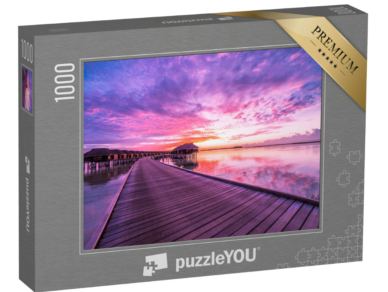 Puzzel 1000 stukjes „Adembenemende zonsondergang op de Malediven“