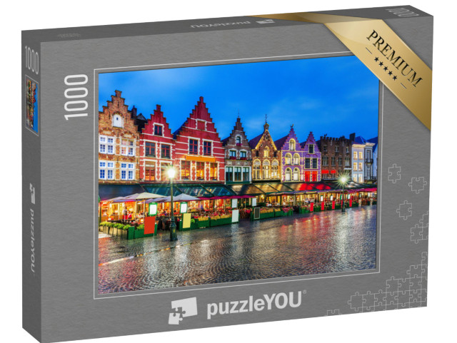 Puzzel 1000 stukjes „Grote Markt bij nacht, Brussel, België“