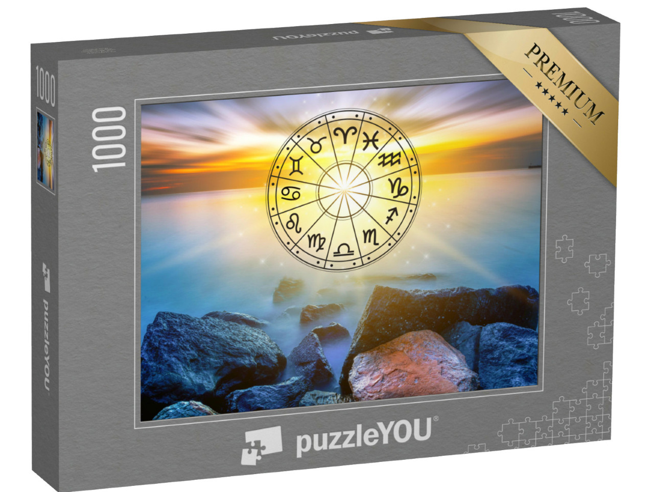 Puzzel 1000 stukjes „Dierenriemtekens binnen de horoscoopcirkel“