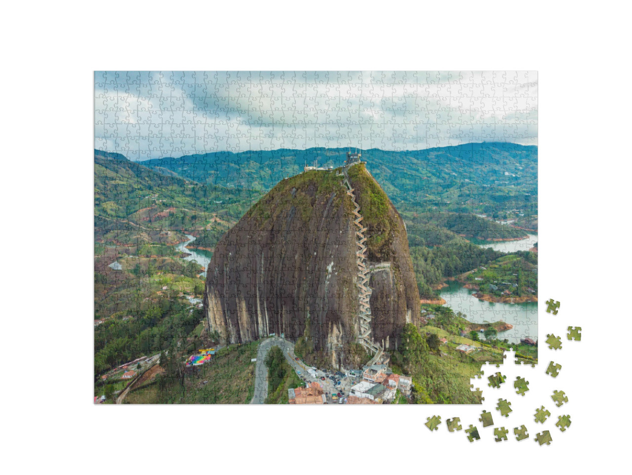 Puzzel 1000 stukjes „Granietrotsen in Guatape, Colombia“