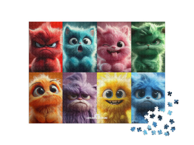 Puzzel 1000 stukjes „LITTLEMONSTERTIME: Monster-Emotions Collage“