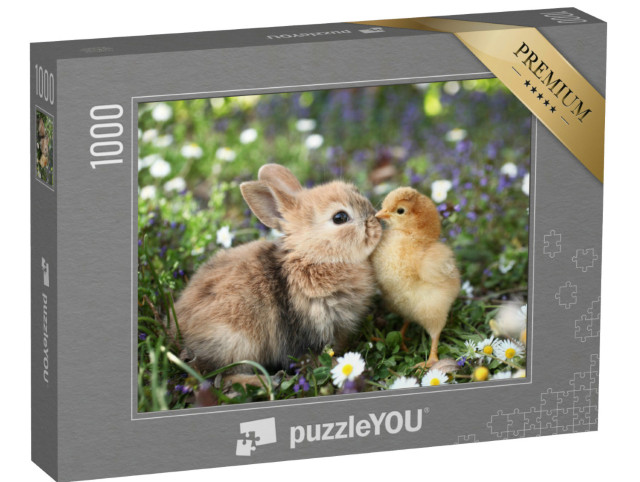 Puzzel 1000 stukjes „Beste vrienden: konijntje en kuiken“