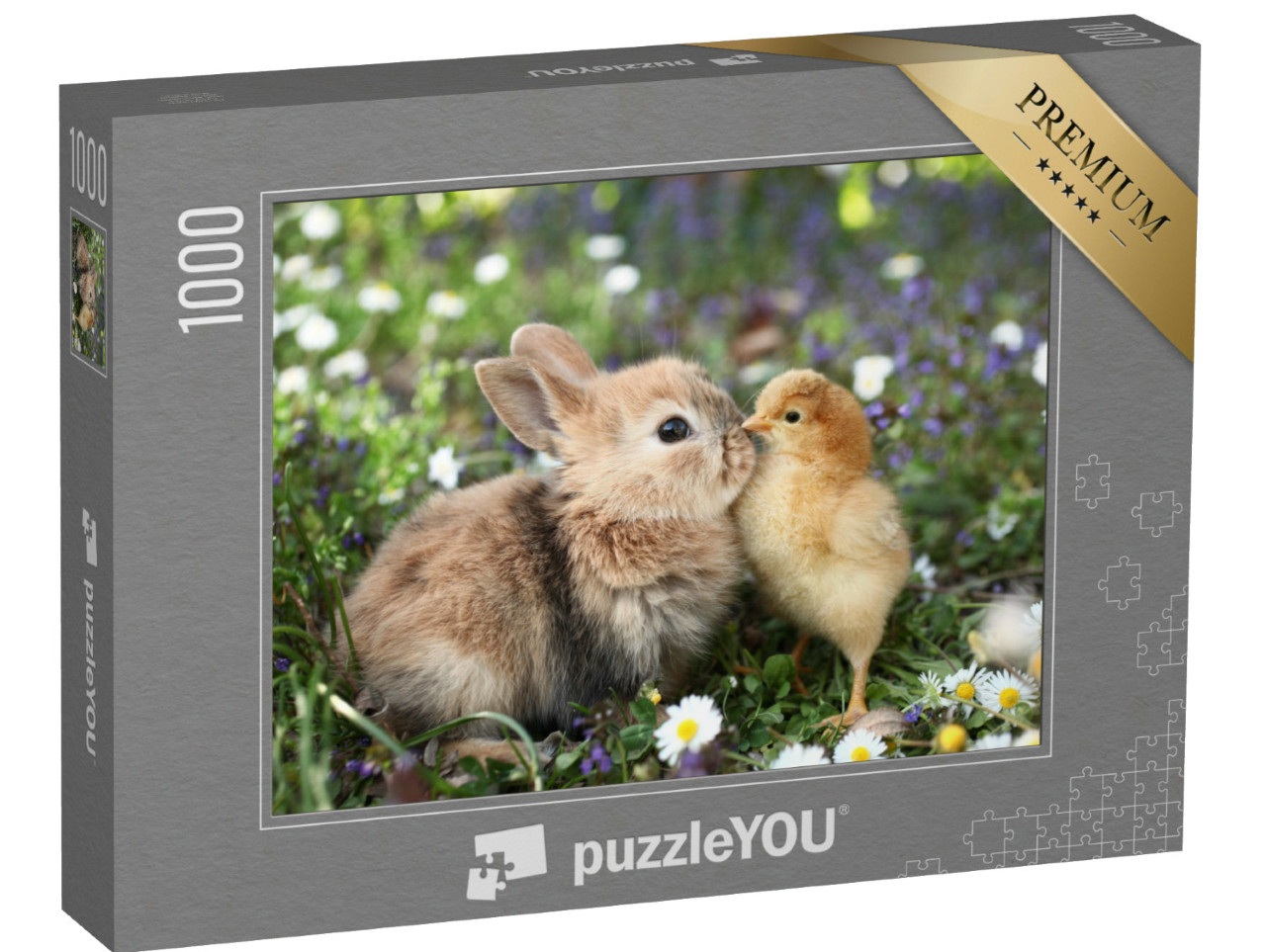 Puzzel 1000 stukjes „Beste vrienden: konijntje en kuiken“