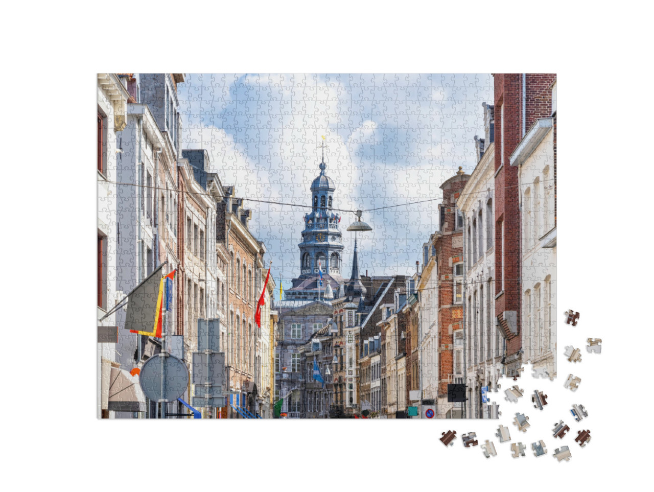 Puzzel 1000 stukjes „Maastricht, Nederland, stadhuis op de achtergrond“