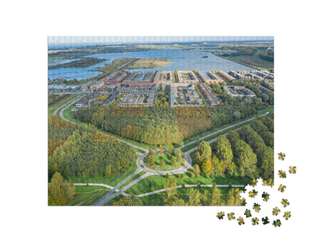Puzzel 1000 stukjes „Moderne woonwijk Noorderplassen in Almere“