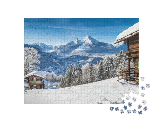 Puzzel 1000 stukjes „Winterse Alpen in Oostenrijk“