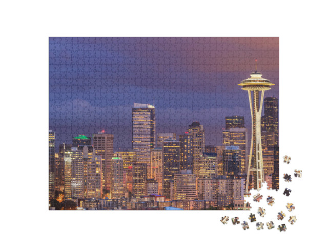 Puzzel 1000 stukjes „Skyline van Seattle, Washington, VS“