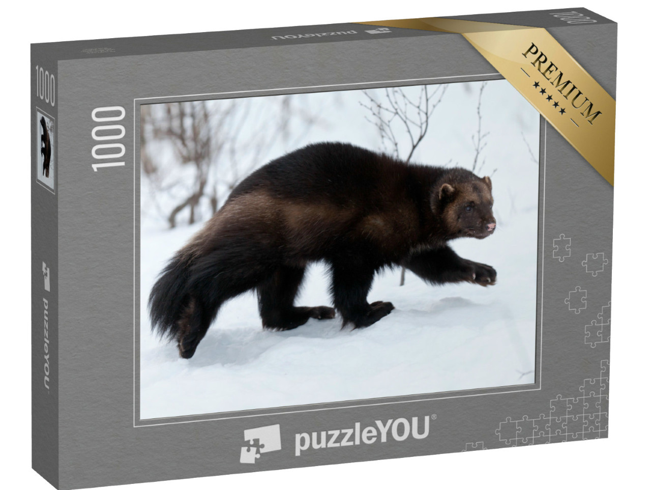 Puzzel 1000 stukjes „Wolverine in de sneeuw“