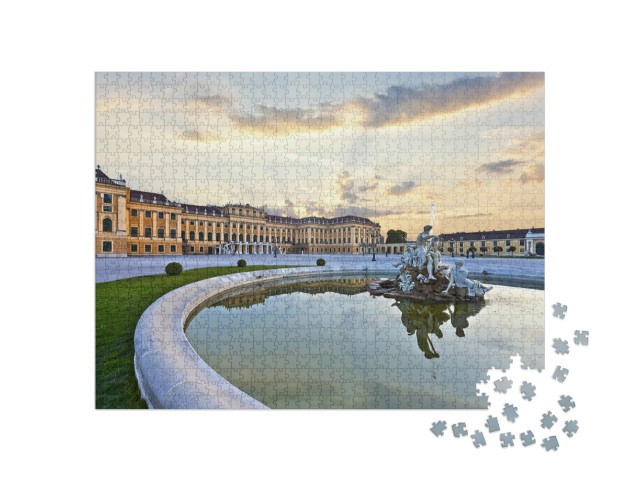 Puzzel 1000 stukjes „Voorzijde van paleis Schönbrunn in Wenen“