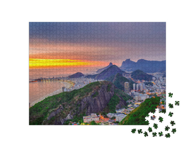 Puzzel 1000 stukjes „Copacabana en Botafogo, Rio de Janeiro“