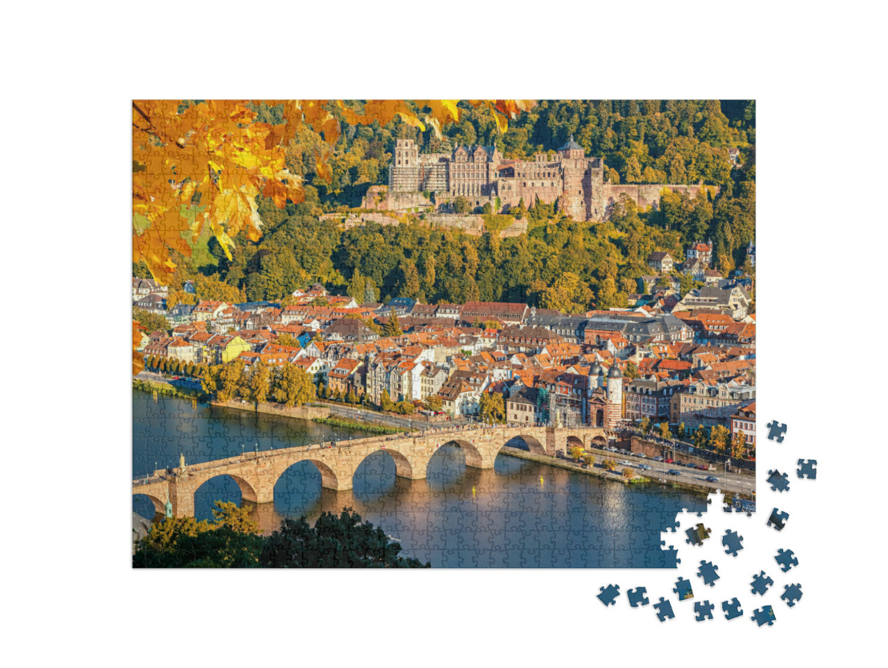 Puzzel 1000 stukjes „Uitzicht op Heidelberg in de herfst“