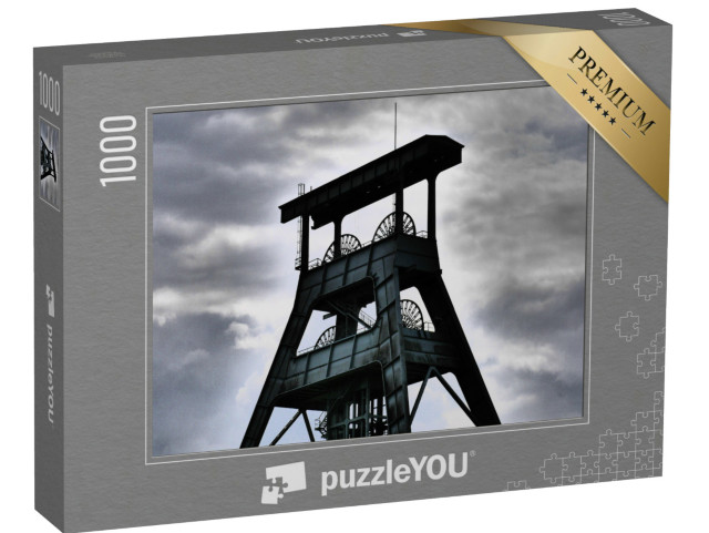 Puzzel 1000 stukjes „Oude kronkeltoren in het Ruhrgebied, zwart-wit“