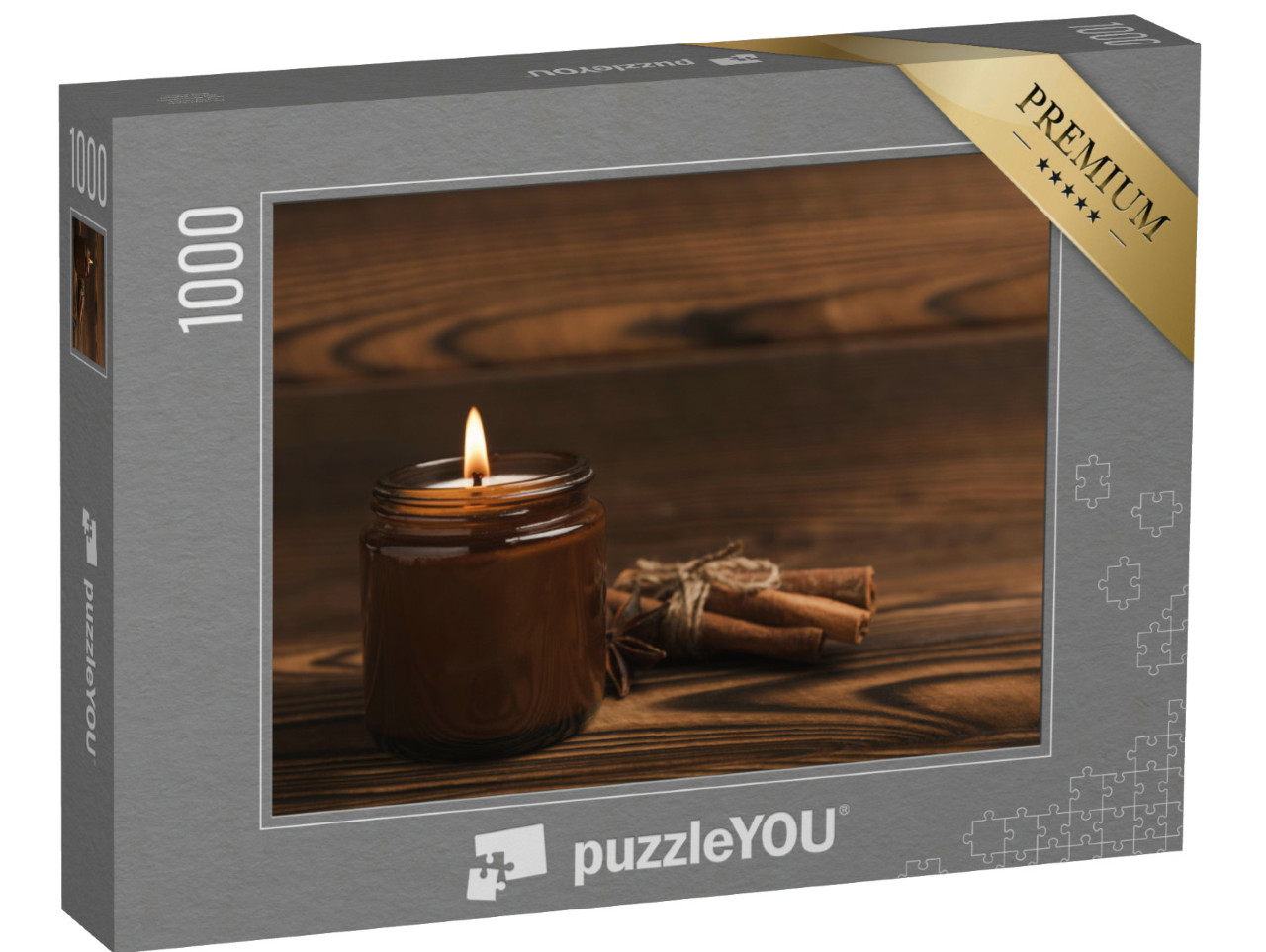 Puzzel 1000 stukjes „Kaars in een glazen pot“