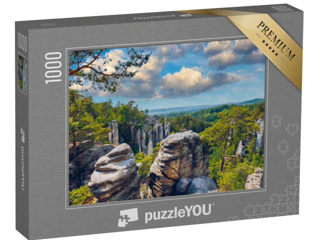 Puzzel 1000 stukjes „Prachov Rotsen, rotsformatie in de regio Cesky Raj, Tsjechië“