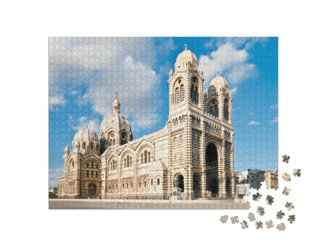 Puzzel 1000 stukjes „Cathedral de la Major, bezienswaardigheid van Marseille, Frankrijk“