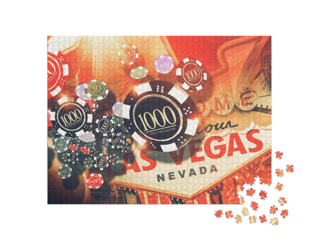Puzzel 1000 stukjes „Gokken in Las Vegas“