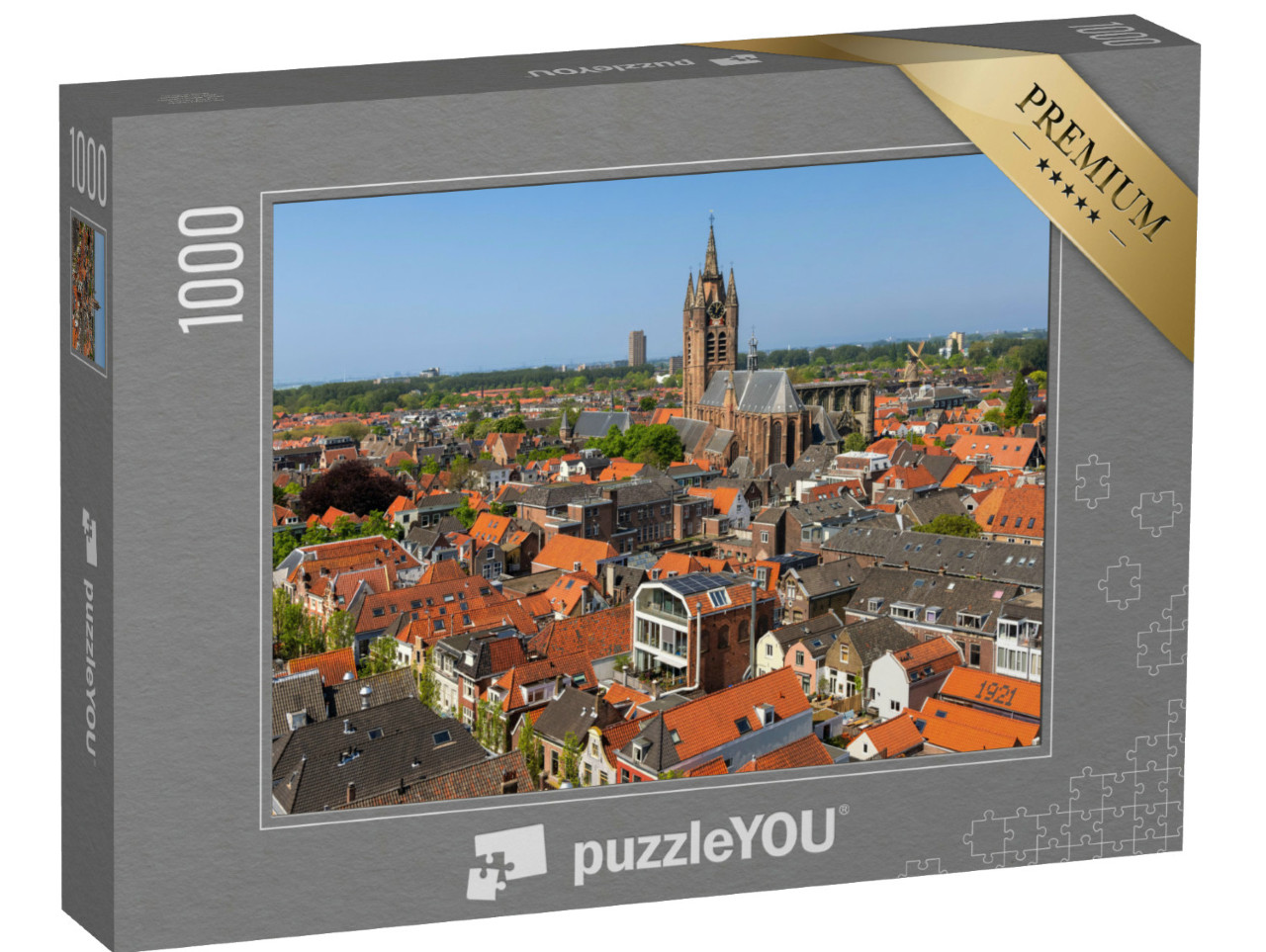 Puzzel 1000 stukjes „De Oude Kerk, een historische kerk in Delft, Nederland“