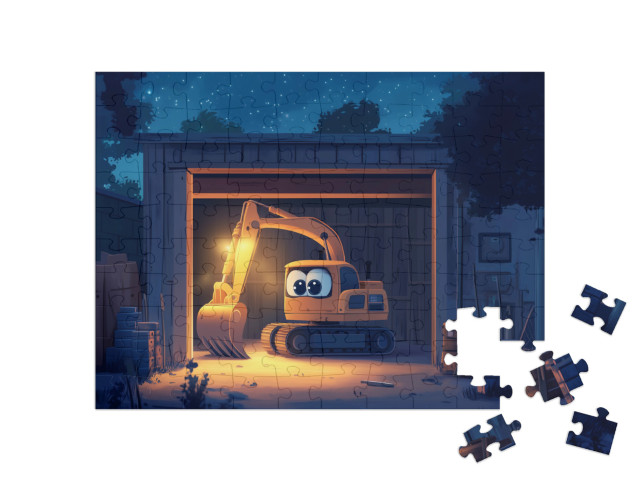 Puzzel 100 stukjes „De kleine graafmachine gaat slapen“