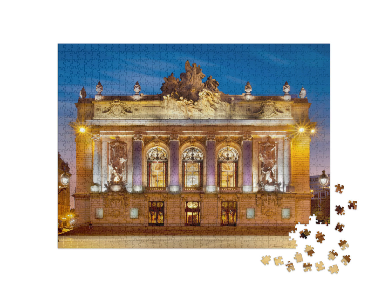 Puzzel 1000 stukjes „Gedetailleerde weergave van de grand opera van Lille in Noord-Frankrijk“