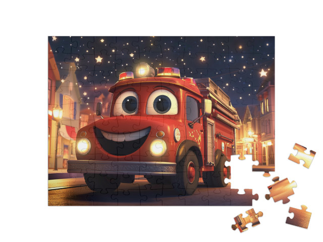 Puzzel 100 stukjes „Tatü-Tata, de brandweer komt eraan“