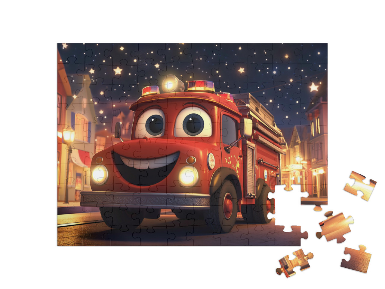 Puzzel 100 stukjes „Tatü-Tata, de brandweer komt eraan“