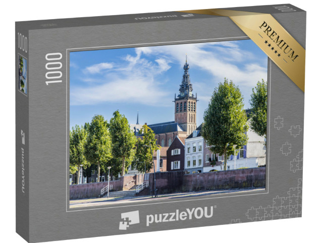 Puzzel 1000 stukjes „Stadsgezicht van Nijmegen aan de Waal, Nederland“