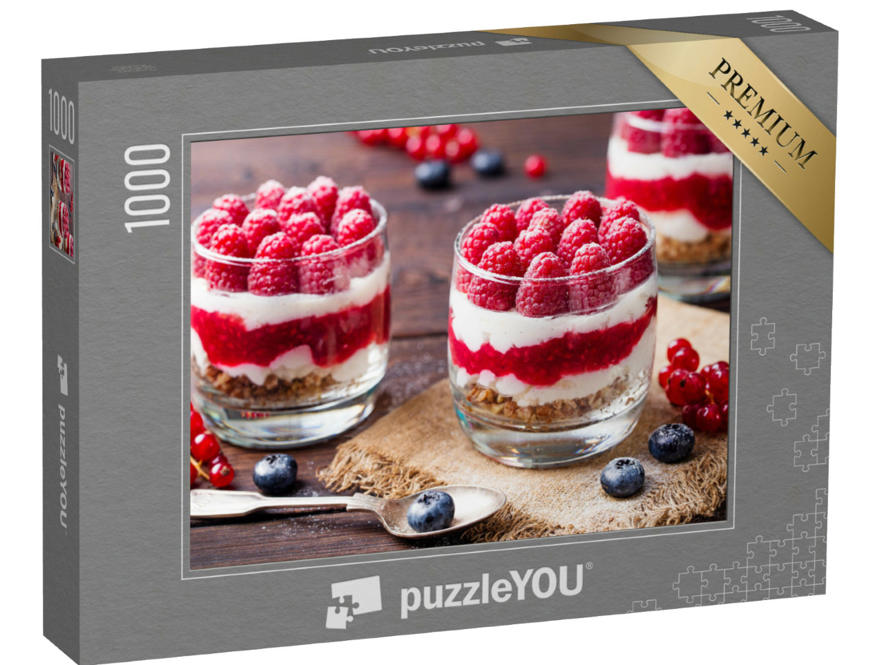 Puzzel 1000 stukjes „Frambozendessert, kaastaart“